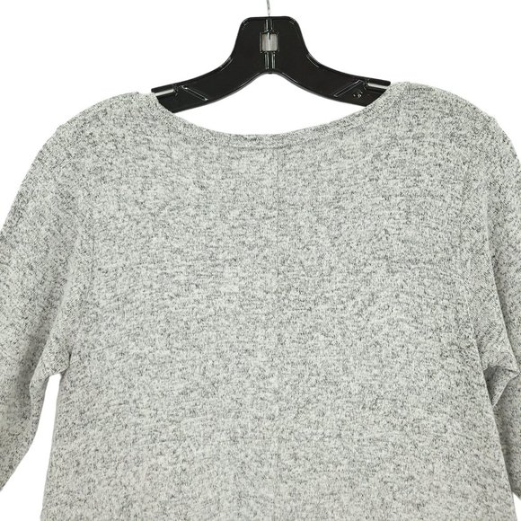 Lovely Souls Gray Knit Tunic Top Womens Size S Round Neck Long Sleeve Pockets - Picture 7 of 11